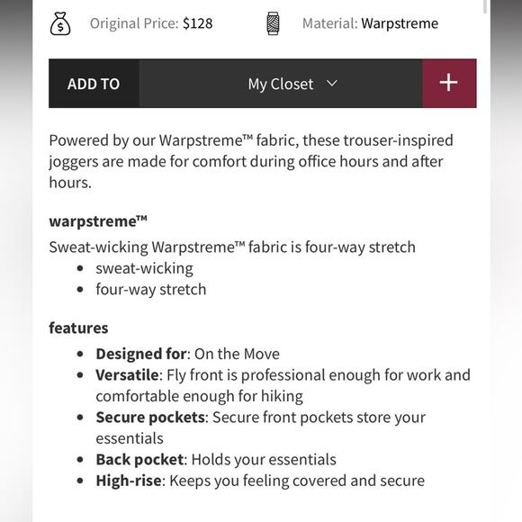 Lululemon high rise pin tuck jogger pants black 29 - Picture 3 of 11